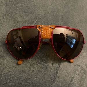 Vintage Swiss Army Brand 4000 Red sunglasses w/ case.